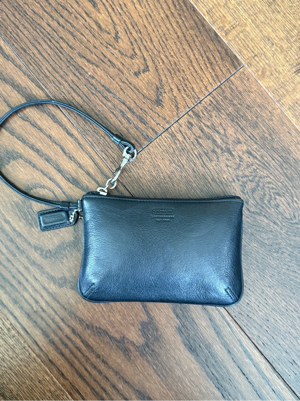 Coach Y2K 2000s Black Leather Wristlet